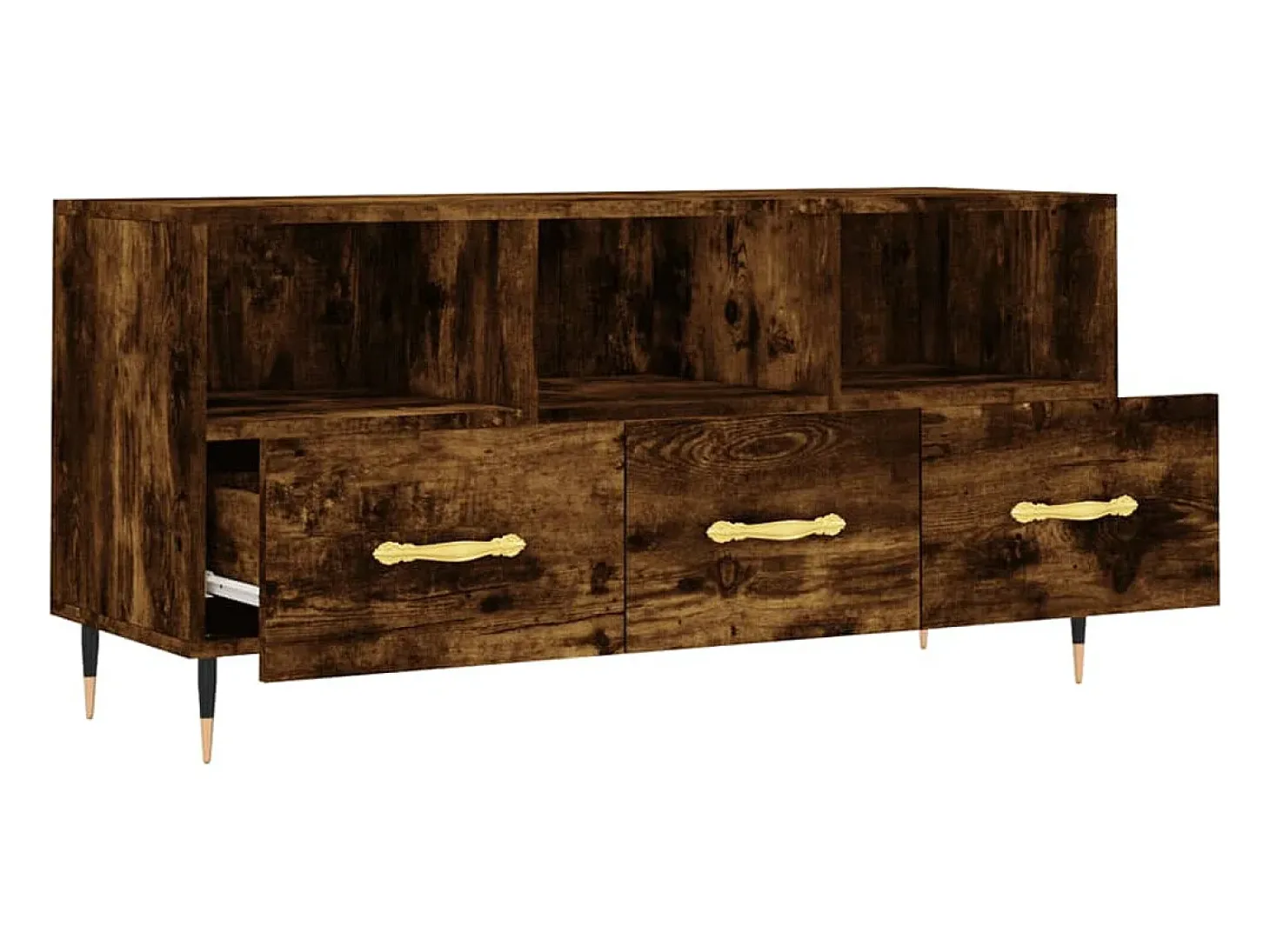 Ravy Mueble de TV madera de ingeniería roble ahumado 102x36x50 cm