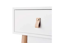 Recibidor Anzio entrada 1 cajón y 1 hueco blanco y madera claro 60x80x30 cm