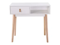 Recibidor Anzio entrada 1 cajón y 1 hueco blanco y madera claro 60x80x30 cm