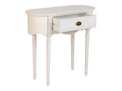 Recibidor de madera lacado blanco envejecido con 1 cajon
