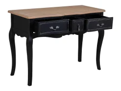 Recibidor de madera lacado negro envejecido con 3 cajones