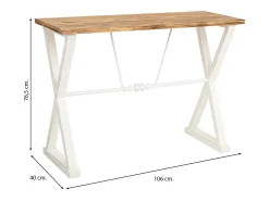 Recibidor de madera y metal lacado blanco