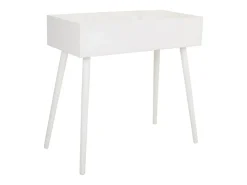 Recibidor De Madera Y Rejilla Con 2 Cajones En Blanco