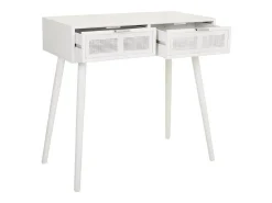 Recibidor De Madera Y Rejilla Con 2 Cajones En Blanco