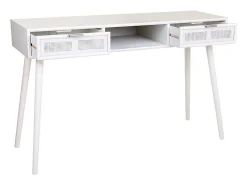 Recibidor De Madera Y Rejilla En Blanco