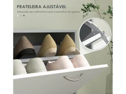 Recibidor Línea Homcom espejo con ganchos y zapatero gris