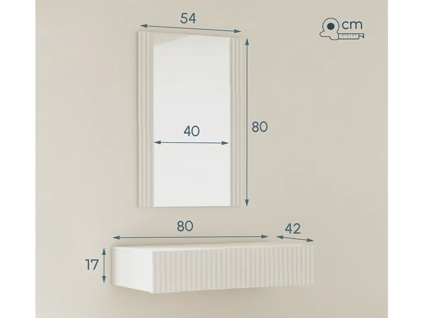 Recibidor para Entrada Pasillo en Blanco 80x42x97cm Amira