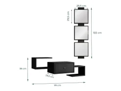 Recibidor para Entrada Pasillo en Negro 99,5x22x145cm Neo