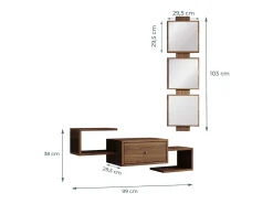 Recibidor para Entrada Pasillo en Nogal Ambar 99x22x145cm Neo