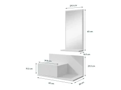 Recibidor para Entrada Pasillo en Blanco 60x30x85,5cm Isabela