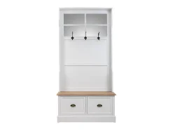Recibidor perchero de madera con 2 cajones blanco