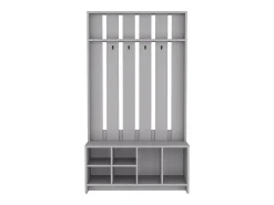 Recibidor tulcan en melamina con 8 estantes y 4 ganchos para colgar ropa , Gris , 172.6 cm X 96.8 cm X 39.3 cm