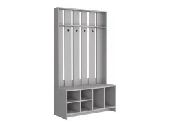 Recibidor tulcan en melamina con 8 estantes y 4 ganchos para colgar ropa , Gris , 172.6 cm X 96.8 cm X 39.3 cm
