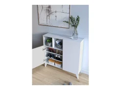 Recibidor zapatero 2 puertas en blanco. 87 cm (alto) x 90 cm (ancho) x 27 cm (prof.)
