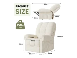 Relájate sillón de terciopelo eléctrico de sillón, silla de ocio ajustable con USB, respaldo ajustable, antiestático con reposapiés - 96x97x104cm beige beige