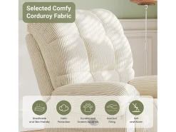 Relájate sillón de terciopelo eléctrico de sillón, silla de ocio ajustable con USB, respaldo ajustable, antiestático con reposapiés - 96x97x104cm beige beige