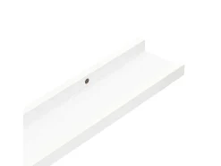 Repisa para marcos de fotos 2 uds MDF blanco 60x9x3 cm