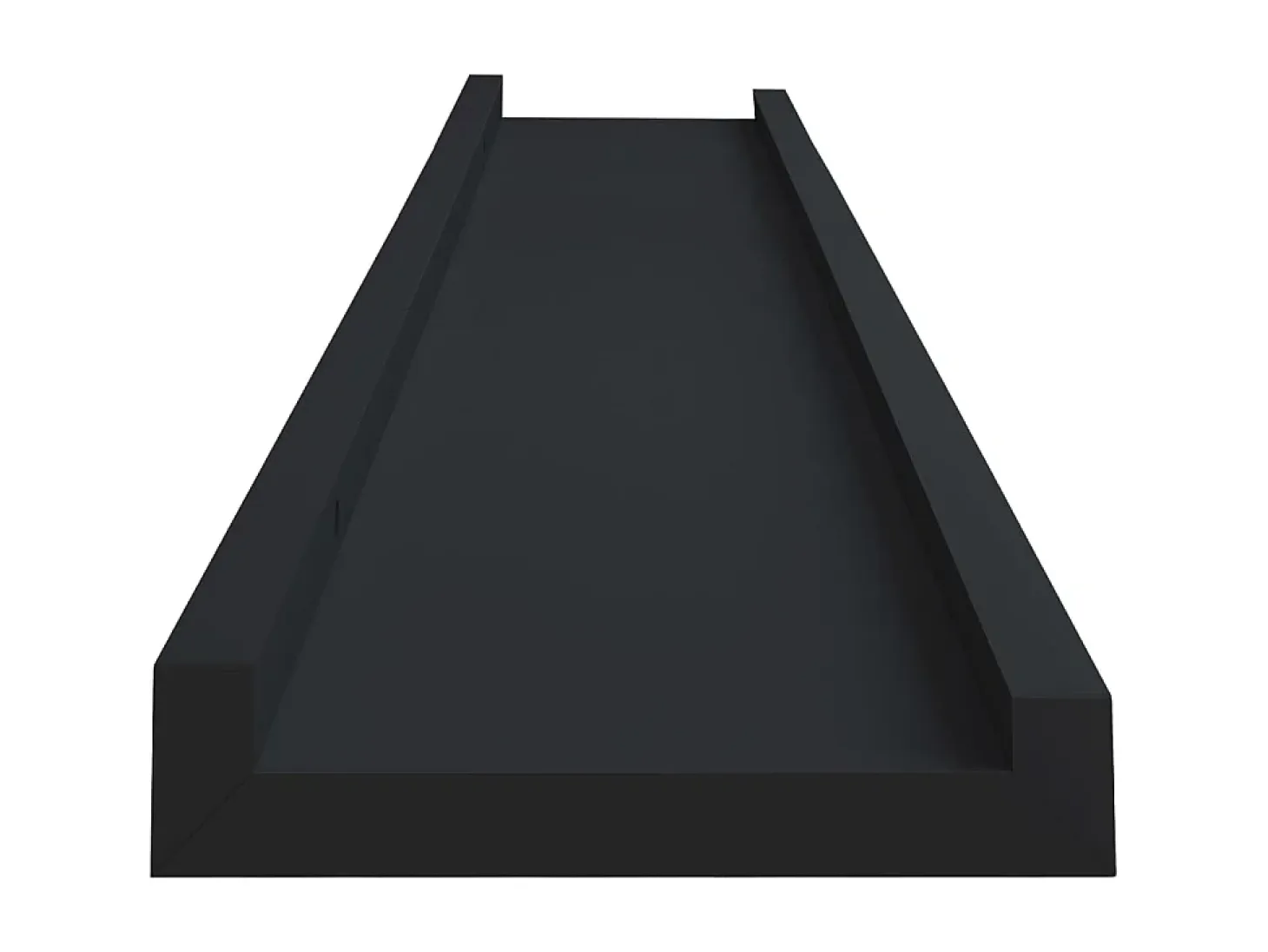 Repisa para marcos de fotos 2 uds MDF negro 80x9x3 cm ES706405