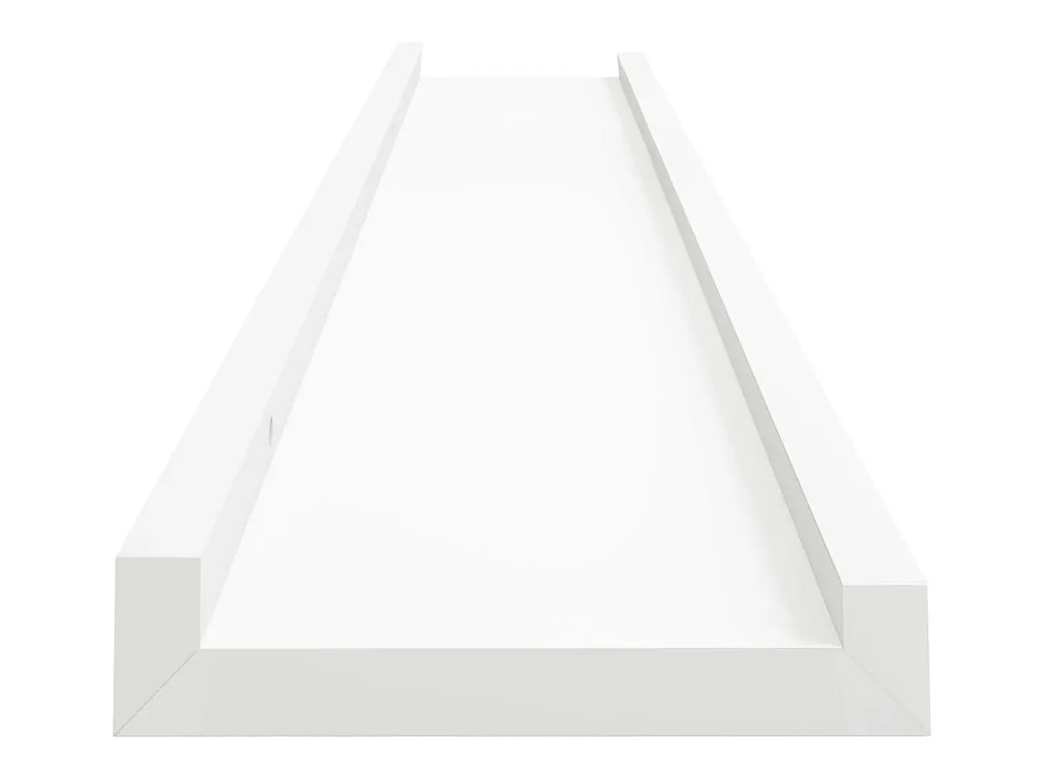 Repisa para marcos de fotos 2 uds MDF blanco 80x9x3 cm ES141412