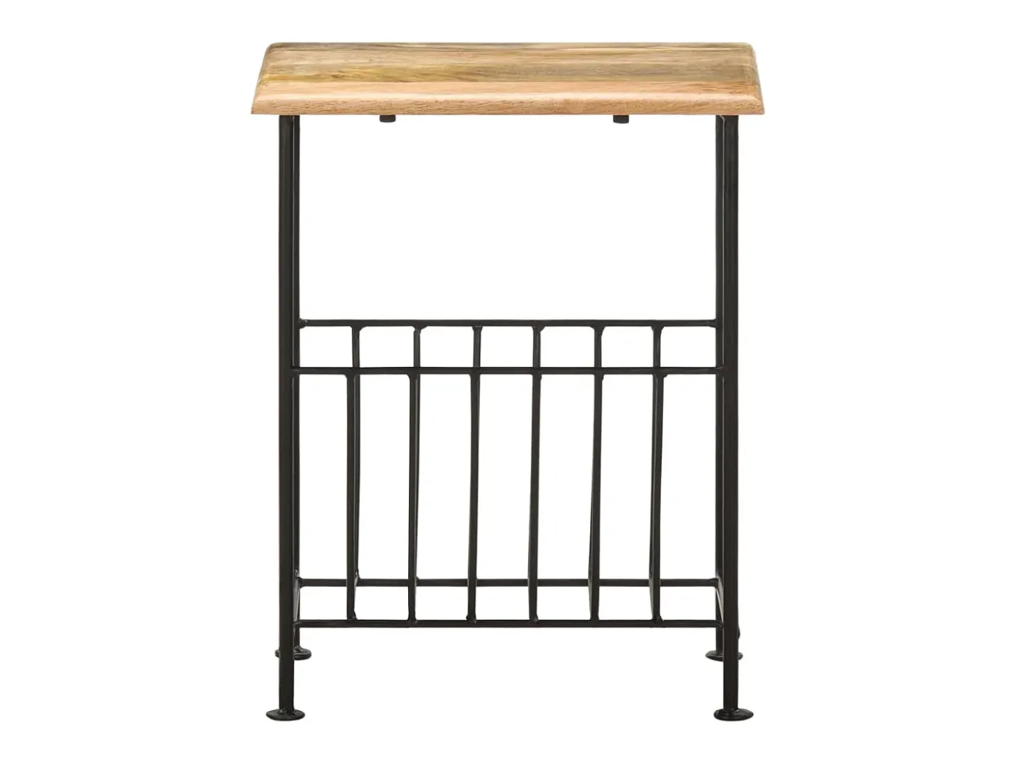 Revistero madera maciza de mango y acero 40x30x50 cm