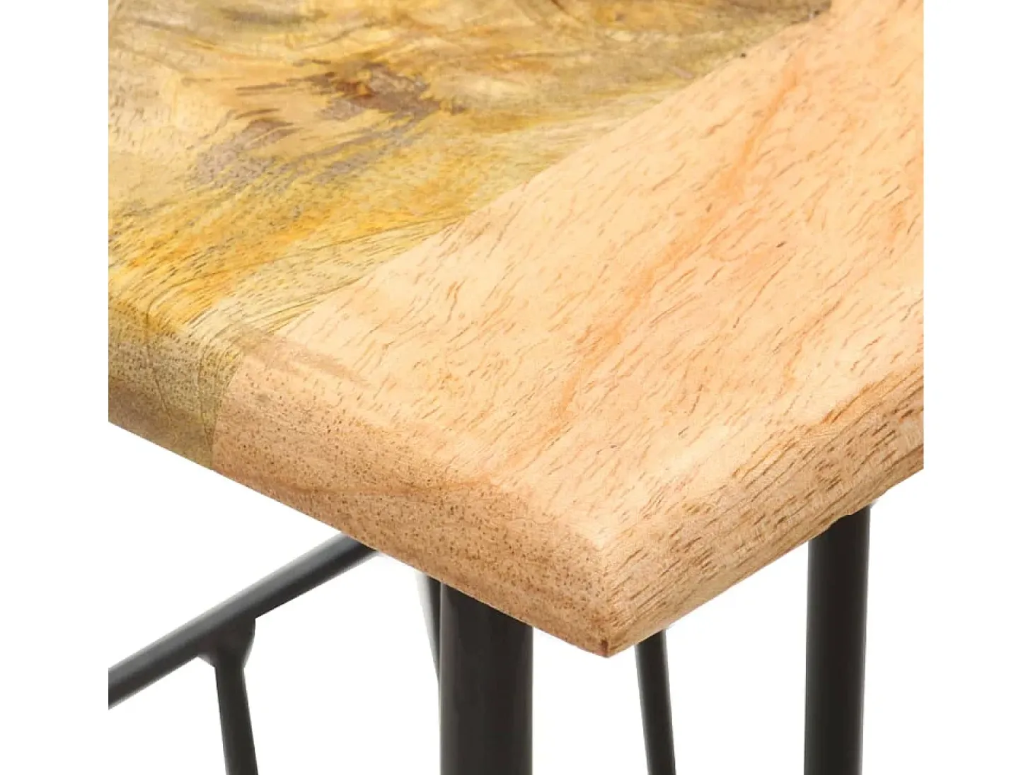 Revistero madera maciza de mango y acero 40x30x50 cm