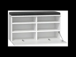 RIVI | Zapatero + asiento + almacenaje | Puerta basculante | 46x85x35 | 6 estantes | Armario de zapatos