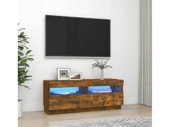 Roelant Mueble de TV con luces LED roble ahumado 100x35x40 cm
