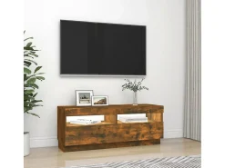 Roelant Mueble de TV con luces LED roble ahumado 100x35x40 cm