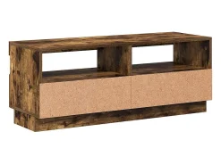 Roelant Mueble de TV con luces LED roble ahumado 100x35x40 cm