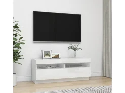 Roelant Mueble de TV con luces LED blanco brillante 100x35x40 cm