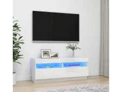 Roelant Mueble de TV con luces LED blanco brillante 100x35x40 cm