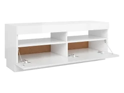 Roelant Mueble de TV con luces LED blanco brillante 100x35x40 cm
