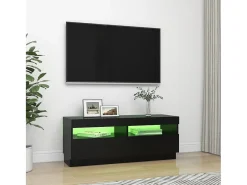 Roelant Mueble de TV con luces LED negro 100x35x40 cm