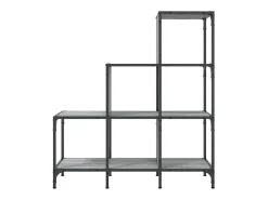 Rylanor Estantería madera ingeniería y metal gris Sonoma 92x30x102 cm