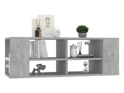 Ryno Mueble pared TV madera contrachapada gris hormigón 102x35x35 cm