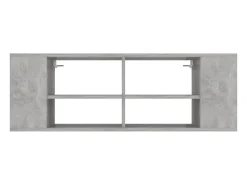 Ryno Mueble pared TV madera contrachapada gris hormigón 102x35x35 cm