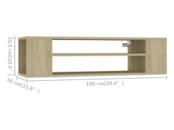 Saint-Quentin Mueble de TV colgante contrachapada roble Sonoma 100x30x26,5 cm