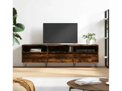 Salon-de-Provence Mueble de TV madera contrachapada roble ahumado 150x30x44,5 cm