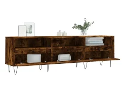Salon-de-Provence Mueble de TV madera contrachapada roble ahumado 150x30x44,5 cm