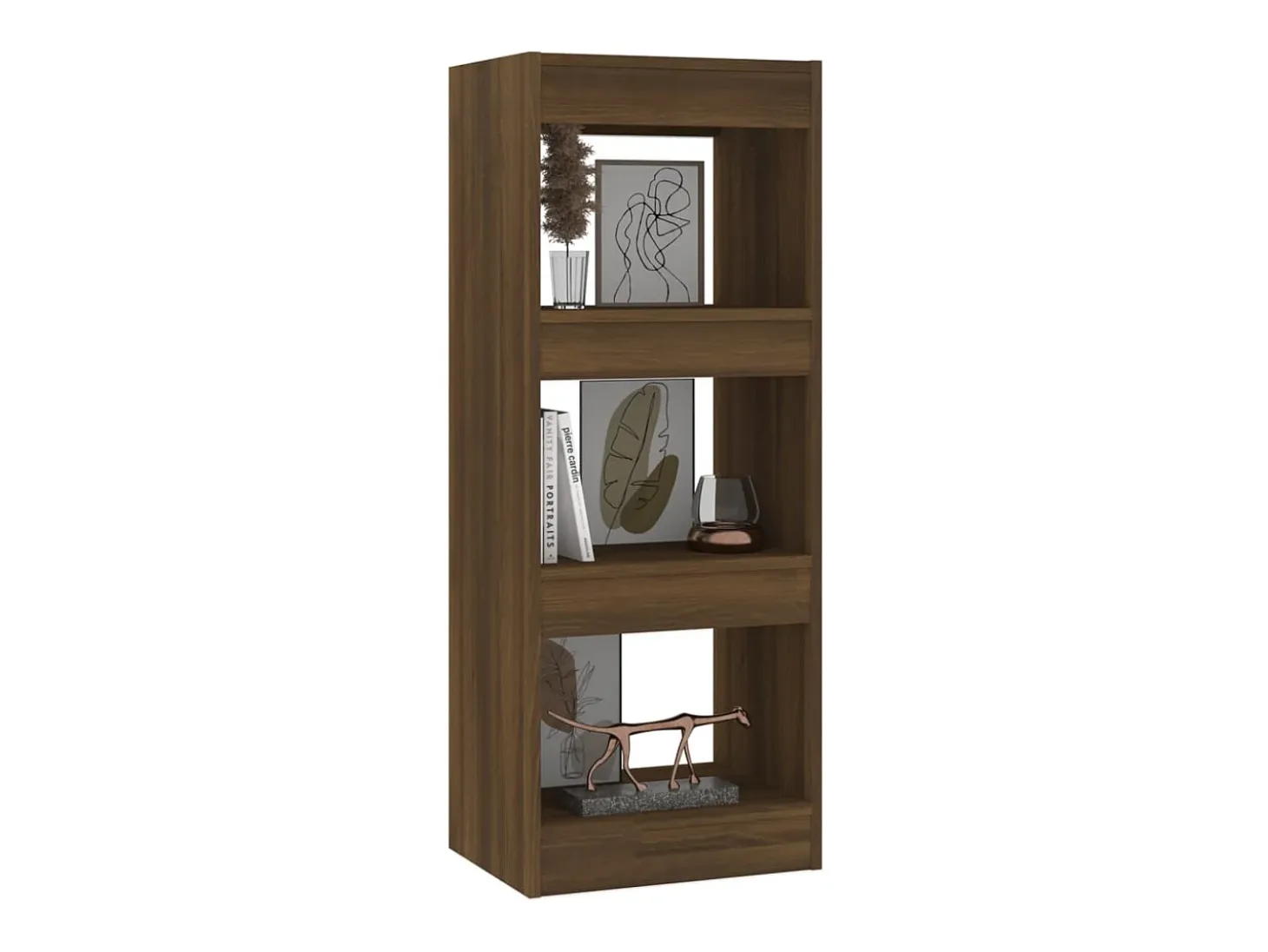 Sameth Estantería/divisor madera ingeniería marrón roble 40x30x103 cm