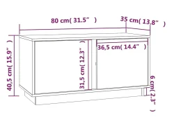 Seliron Mueble de TV madera maciza de pino gris 80x35x40,5 cm