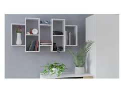 SELMA - Librería colgante de estilo moderno salón - 129,5x20x65 - 7 estantes