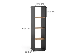 Separador de ambientes antracita/roble dorado 36.8x33.8x144.9 ludus