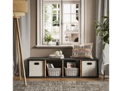 Separador de ambientes antracita/roble dorado 36.8x33.8x144.9 ludus
