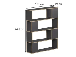 Separador de ambientes antracita/roble 100x24x124.5 eneos