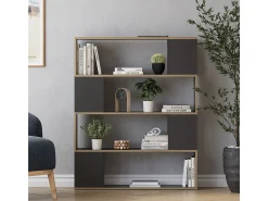 Separador de ambientes antracita/roble 100x24x124.5 eneos