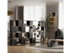 Separador de ambientes antracita/roble 60x24x124.5 eneos