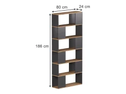 Separador de ambientes antracita/roble dorado 80x24x186 eneos