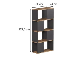 Separador de ambientes antracita/roble dorado 60x24x124.5 eneos