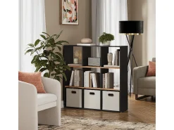 Separador de ambientes antracita/roble dorado 107.2x29x107.8 nove